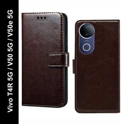 Mashgul Flip Cover for Vivo T4R 5G, vivo V50 5G, Vivo V50e 5G(Brown, Shock Proof, Pack of: 1)