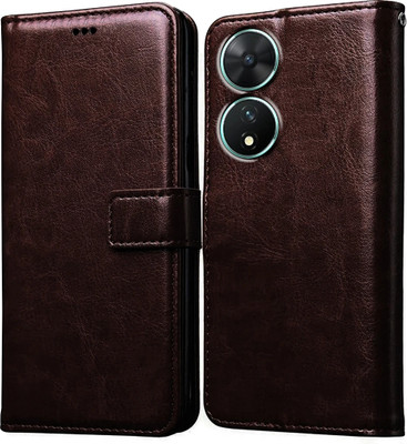 Casotec Flip Cover for Vivo T2 5G(Brown, Pack of: 1)