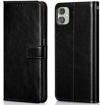 COVERHEAD Flip Cover for Samsung Galaxy F14 5G leather flip (Black, Shock Proof, Pack of: 1)(Black, Cases with Holder)