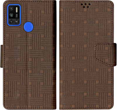 SBMS Flip Cover for Tecno Spark 6 Air(Brown, Shock Proof, Pack of: 1)