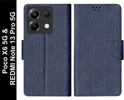 SBMS Flip Cover for Poco X6 5G / REDMI Note 13 Pro 5G(Blue, Shock Proof, Pack of: 1)