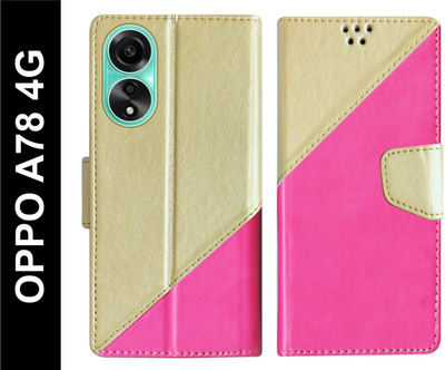 SBMS Flip Cover for OPPO A78 4G Back Cover Case with Magnatic Closure(Pink, Shock Proof, Pack of: 1)