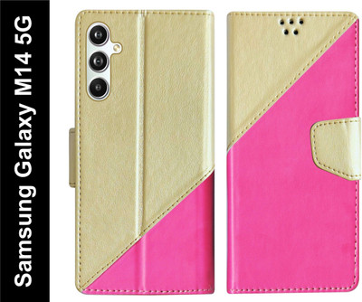 SBMS Flip Cover for Samsung Galaxy M14 5G Back Cover Case with Magnatic Closure(Pink, Shock Proof, Pack of: 1)