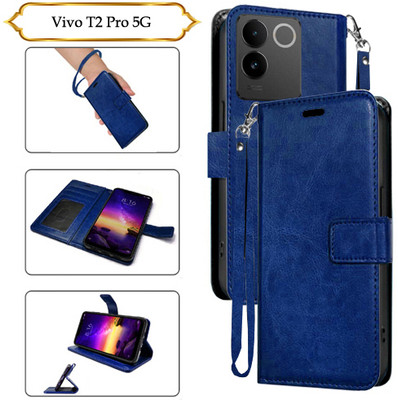 PARGO Flip Cover for Vivo T2 Pro 5G(Blue, Pack of: 1)