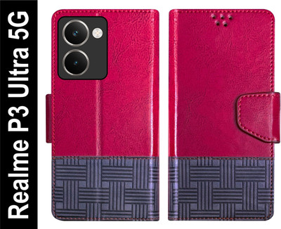 Telecase Flip Cover for Realme P3 Ultra 5G Back Cover Case with Magnatic Closure(Red, Shock Proof, Pack of: 1)