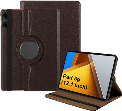 TGK Flip Cover for Poco Pad 12.1 inch Tablet(Brown, Dual Protection, Pack of: 1)
