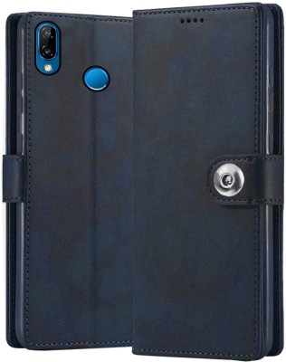 Luxury Counter Flip Cover for Huawei Honor P20 Lite | New Arrival | Premium Business Series Wallet | Trending(Blue, Magnetic Case, Pack of: 1)