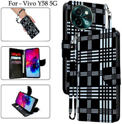 PARGO Flip Cover for Vivo Y58 5G(Black, Pack of: 1)