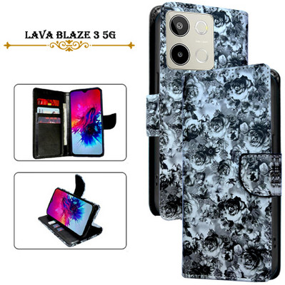 Asmart Flip Cover for Lava Blaze 3 5G(Black, Pack of: 1)