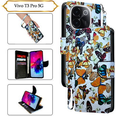 Asmart Flip Cover for Vivo T3 Pro 5G(White, Pack of: 1)