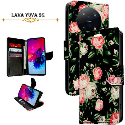 Asmart Flip Cover for Lava Yuva 5G(Black, Pack of: 1)
