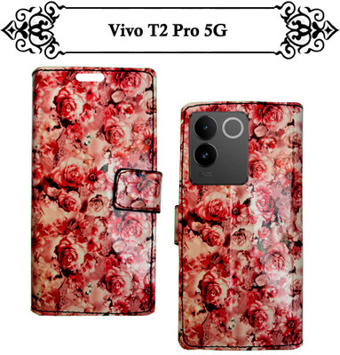 Asmart Flip Cover for Vivo T2 Pro 5G(Red, Pack of: 1)