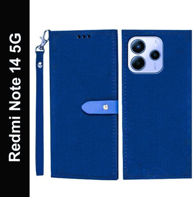 Wynhard Flip Cover for Redmi Note 14 5G, Redmi Note 14 SE 5G(Blue, Grip Case, Pack of: 1)
