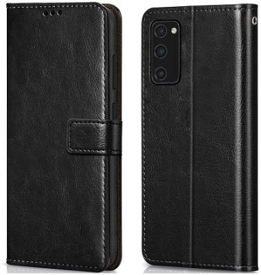AKSP Flip Cover for Samsung Galaxy S20 Fe Genuine Leather Finish(Black, Dual Protection, Pack of: 1)