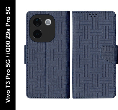 SBMS Flip Cover for Vivo T3 Pro 5G, iQOO Z9s Pro 5G Back Cover Case with Magnatic Closure(Blue, Shock Proof, Pack of: 1)