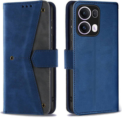 Manobal Flip Cover for OPPO Reno13 Pro 5G(Blue, Camera Bump Protector, Pack of: 1)