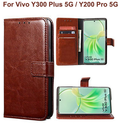 Carnage Flip Cover for Vivo Y300 Plus 5G, Vivo Y200 Pro 5G(Brown, Cases with Holder, Pack of: 1)