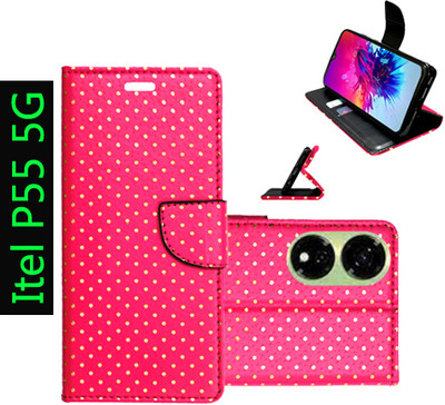Toklot Flip Cover for Itel P55 5G(Pink, Pack of: 1)