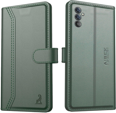 AIBEX Flip Cover for Samsung Galaxy F13 4G / Samsung Galaxy F23 / Samsung Galaxy M13 4G| Premium Leather Finish(Green, Magnetic Case, Pack of: 1)