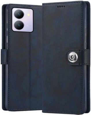 Gaffar Wale Flip Cover for Vivo Y27 (2023)(Blue, Dual Protection, Pack of: 1)