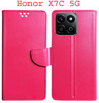 Mxkart Flip Cover for Honor X7C 5G(Pink, Pack of: 1)
