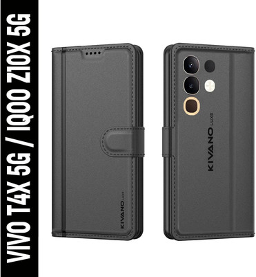 KIVANO LUXE Flip Cover for Vivo Y31 Pro 5G / Vivo T4X 5G / IQOO Z10X 5G(Black, Magnetic Case, Pack of: 1)