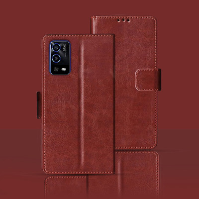 Kalua Mall Flip Cover for Oppo A55 4G(Maroon, Pack of: 1)