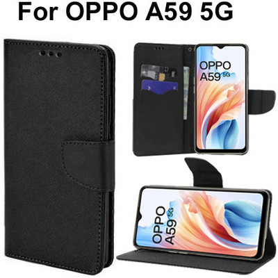 Carnage Flip Cover for OPPO A59 5G(Black, Cases with Holder, Pack of: 1)