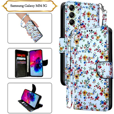 Asmart Flip Cover for Samsung Galaxy M34 5G(White, Pack of: 1)