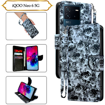SALGO Flip Cover for IQoo Neo 6 5G(Black, Pack of: 1)