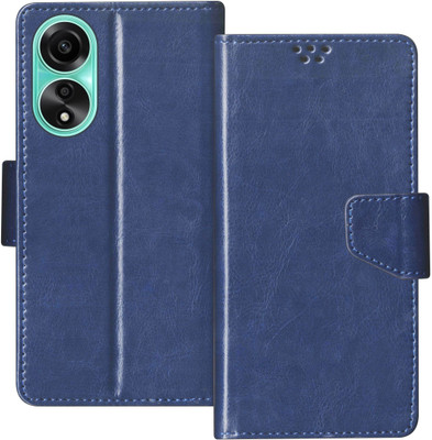 korumacase Flip Cover for OPPO A78, OPPO A78 4G(Blue, Shock Proof, Pack of: 1)
