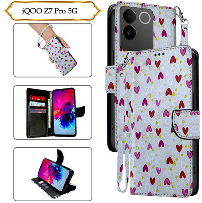 Cutemart Flip Cover for iQOO Z7 Pro 5G(White, Pack of: 1)