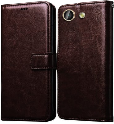 Never Late Flip Cover for Gionee F103 Pro(Brown, Grip Case, Pack of: 1)
