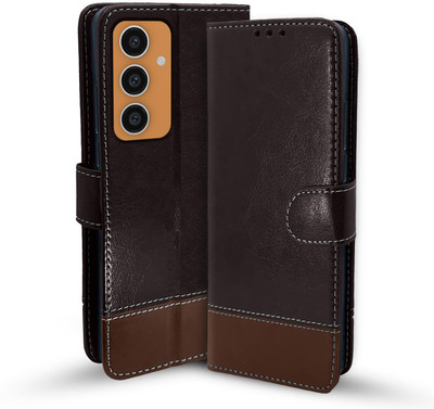 Pikkme Flip Cover for Samsung Galaxy S23 FE 5G(Brown, Cases with Holder, Pack of: 1)