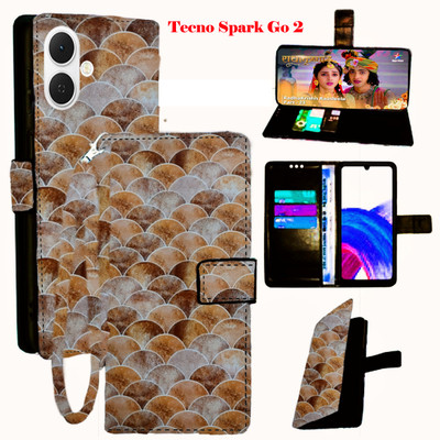 Toklot Flip Cover for Tecno Spark Go 2(Yellow, Pack of: 1)