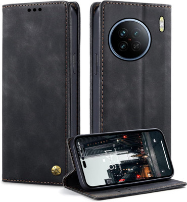 GoPerfect Flip Cover for Vivo X90 Pro 5G , Limited Edition Business Series Wallet Back Cover Case(Black, Magnetic Case, Pack of: 1)