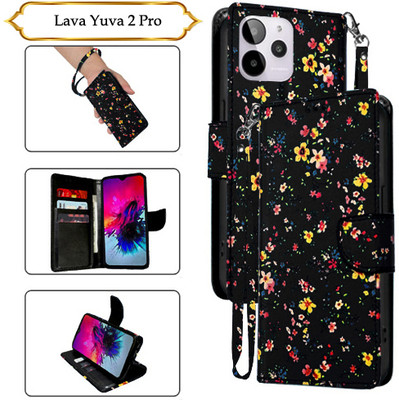PARGO Flip Cover for Lava Yuva 2 Pro(Black, Pack of: 1)