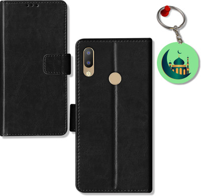 HANIRY Flip Cover for Tecno Camon I Air 2 plus flip case | ID3K flip case | Free Keychain | Black(Black, Magnetic Case, Pack of: 1)
