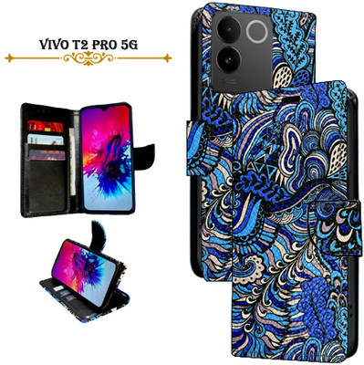 Asmart Flip Cover for Vivo T2 Pro 5G(Blue, Pack of: 1)