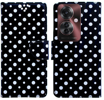 Toklot Flip Cover for Oppo F25 Pro 5G(Black, White, Pack of: 1)