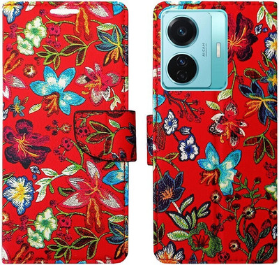 MyFlips Flip Cover for IQOO Z6 PRO 5G(Red, Magnetic Case, Pack of: 1)