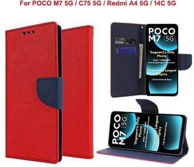 Carnage Flip Cover for POCO M7 5G, POCO C75 5G, Redmi A4 5G, Redmi 14C 5G(Red, Cases with Holder, Pack of: 1)