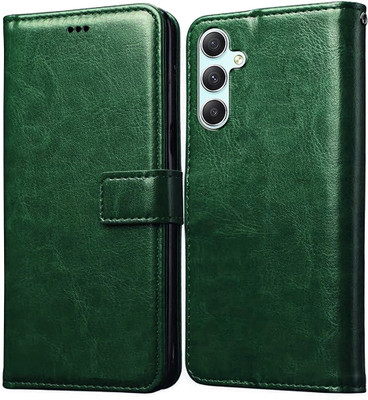 Casotec Flip Cover for Samsung Galaxy A34 5G(Green, Pack of: 1)