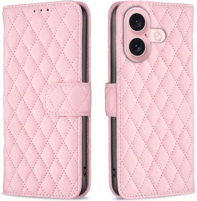 Clickcase Flip Cover for Apple iphone 16 Plus(Pink, Dual Protection)