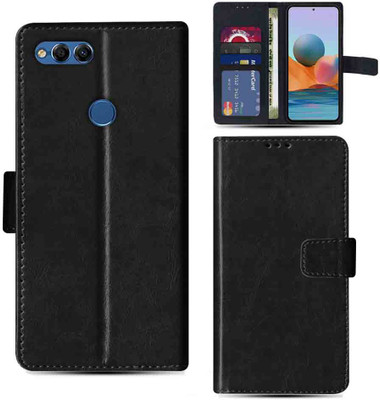 Kalua Mall Flip Cover for Honor 7X pouch cover | Honor BND-AL10 pouch cover | Black(Black, Magnetic Case, Pack of: 1)