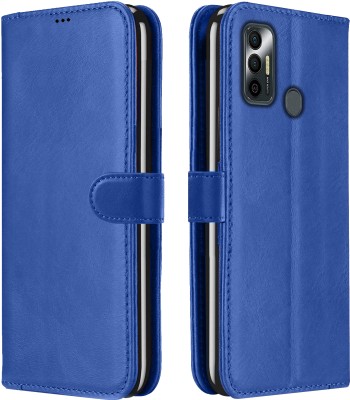 Roxel Flip Cover for Tecno Spark 7(Blue, Dual Protection, Pack of: 1)