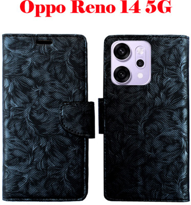 Realgo Flip Cover for Oppo Reno 14 5G(Black, Pack of: 1)