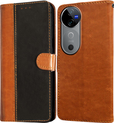 Casotec Flip Cover for Vivo V40 5G, Vivo V40 Pro 5G(Black, Pack of: 1)