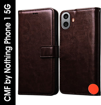 Casotec Flip Cover for CMF by Nothing Phone 1 5G(Brown, Pack of: 1)