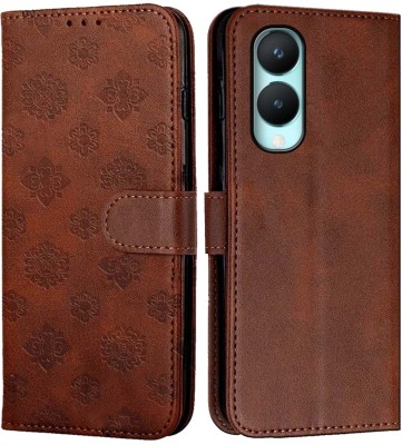 Ascensify Flip Cover for Vivo Y28(Brown, Cases with Holder, Pack of: 1)